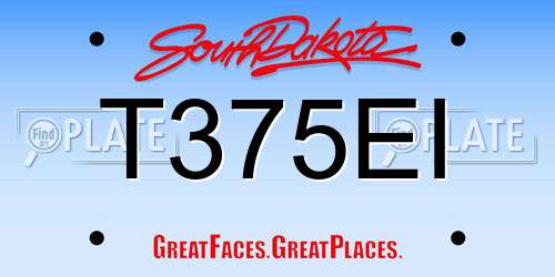 T375EI South Dakota License Plate