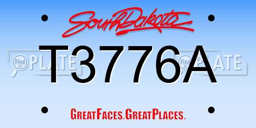 T3776A South Dakota License Plate