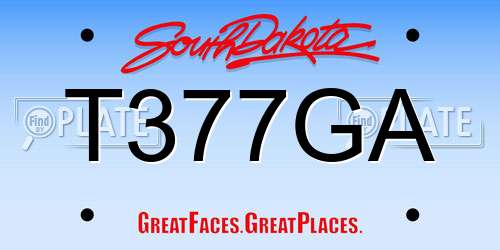 T377GA South Dakota License Plate
