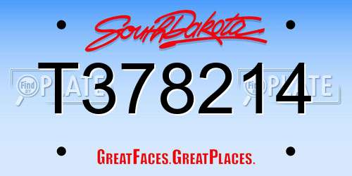 T378214 South Dakota License Plate