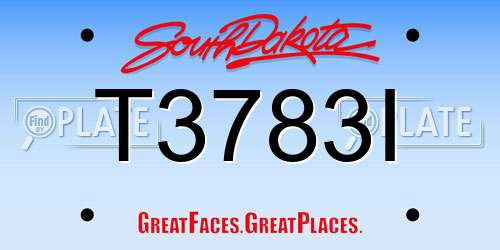 T3783I South Dakota License Plate