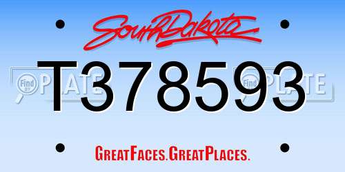T378593 South Dakota License Plate