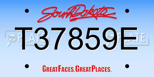 T37859E South Dakota License Plate