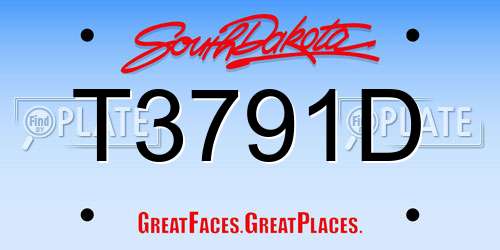 T3791D South Dakota License Plate