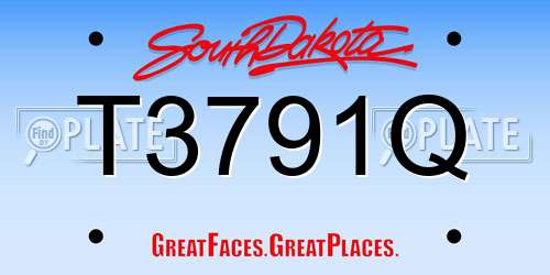 T3791Q South Dakota License Plate