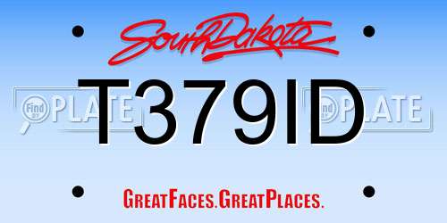 T379ID South Dakota License Plate