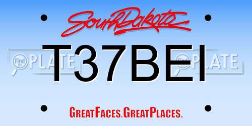 T37BEI South Dakota License Plate