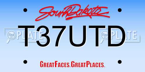 T37UTD South Dakota License Plate