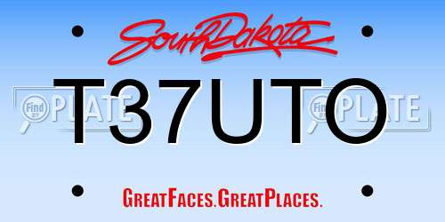 T37UTO South Dakota License Plate