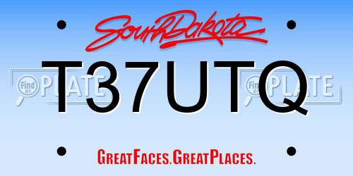 T37UTQ South Dakota License Plate