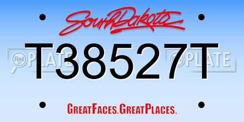 T38527T South Dakota License Plate