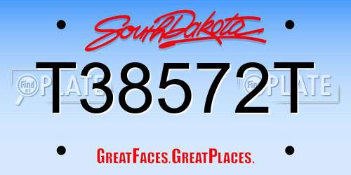 T38572T South Dakota License Plate