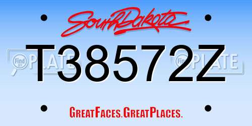 T38572Z South Dakota License Plate