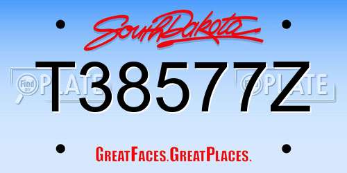 T38577Z South Dakota License Plate