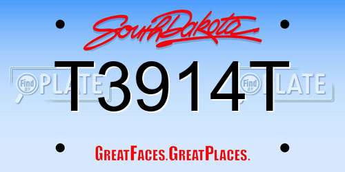 T3914T South Dakota License Plate