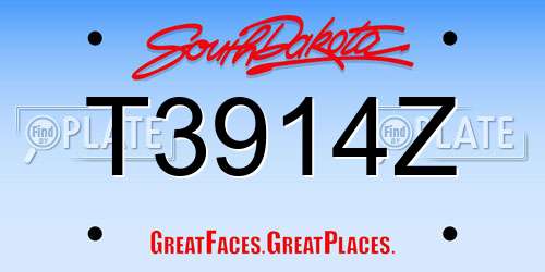 T3914Z South Dakota License Plate
