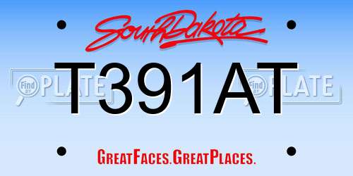 T391AT South Dakota License Plate