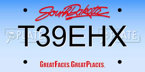T39EHX South Dakota License Plate