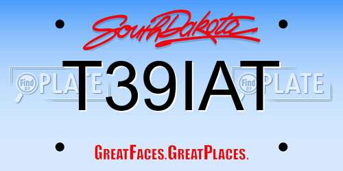 T39IAT South Dakota License Plate