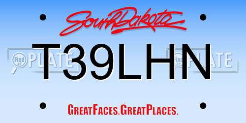 T39LHN South Dakota License Plate