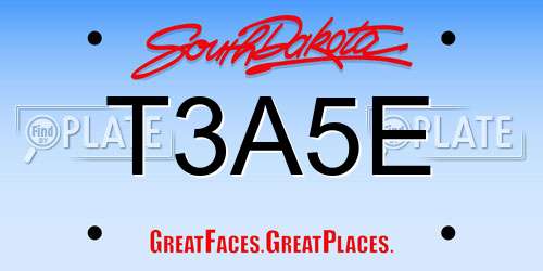 T3A5E South Dakota License Plate