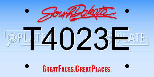 T4023E South Dakota License Plate