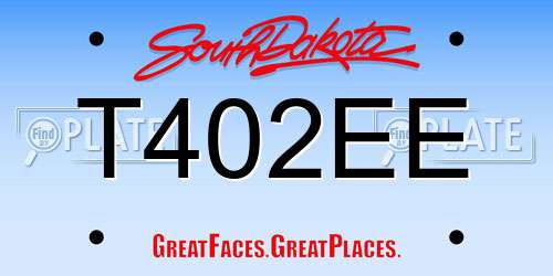 T402EE South Dakota License Plate