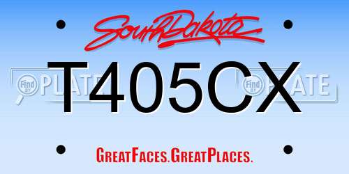 T405CX South Dakota License Plate