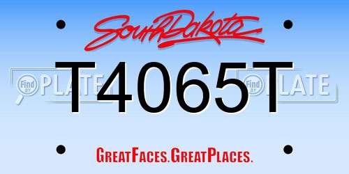 T4065T South Dakota License Plate