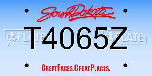 T4065Z South Dakota License Plate