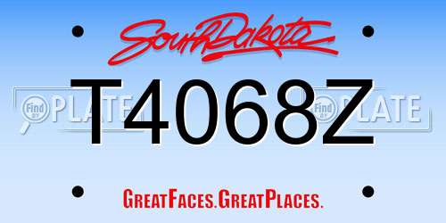 T4068Z South Dakota License Plate