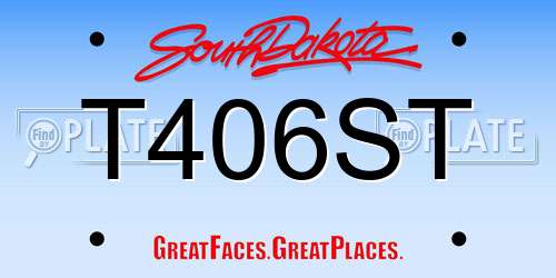 T406ST South Dakota License Plate