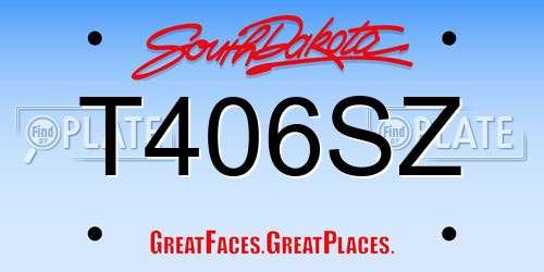 T406SZ South Dakota License Plate