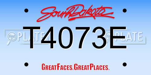 T4073E South Dakota License Plate