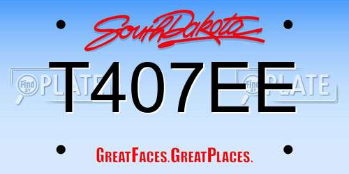 T407EE South Dakota License Plate
