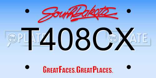 T408CX South Dakota License Plate