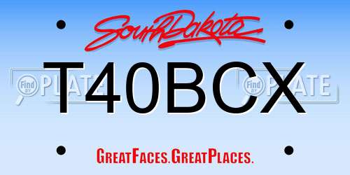 T40BCX South Dakota License Plate