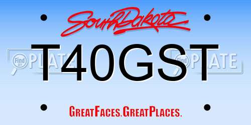 T40GST South Dakota License Plate