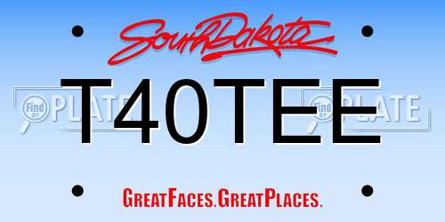T40TEE South Dakota License Plate
