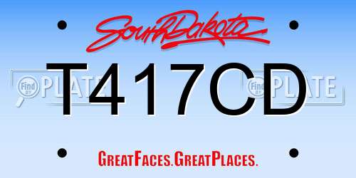 T417CD South Dakota License Plate