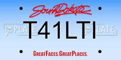 T41LTI South Dakota License Plate