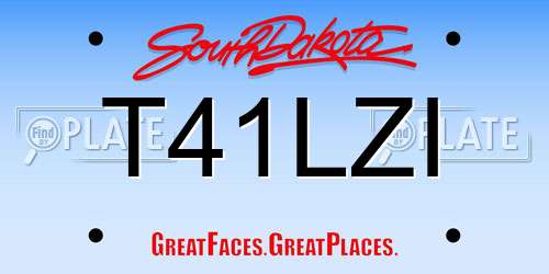 T41LZI South Dakota License Plate