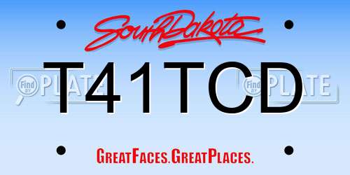 T41TCD South Dakota License Plate