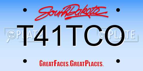 T41TCO South Dakota License Plate