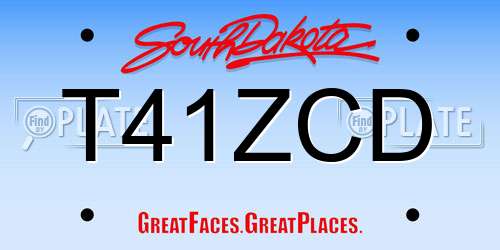 T41ZCD South Dakota License Plate