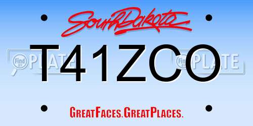 T41ZCO South Dakota License Plate