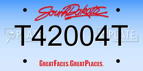 T42004T South Dakota License Plate