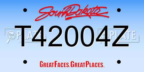 T42004Z South Dakota License Plate