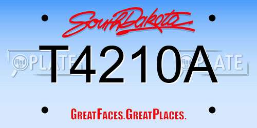 T4210A South Dakota License Plate