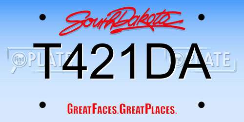 T421DA South Dakota License Plate